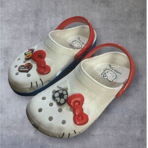 CROCS Kids White and Red Clogs